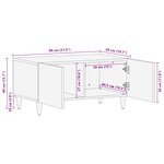 vidaXL Table basse Multicolore 80 x 50 x 40 cm Bois de mangue massif