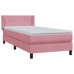 vidaXL Sommier à lattes de lit avec matelas rose 100x220 cm velours