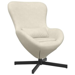 vidaXL Fauteuil œuf Crème 63 x 73 x 90 cm Velours