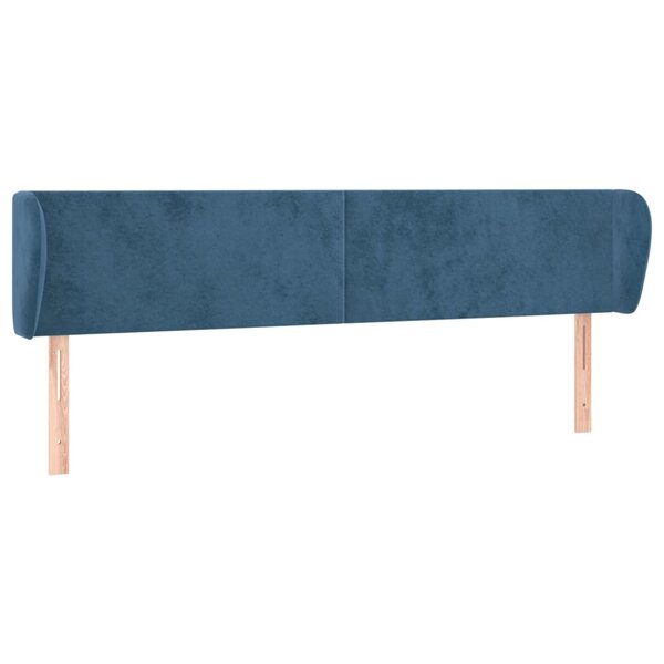 vidaXL Tête de lit avec oreilles Bleu foncé 163x23x78/88 cm Velours