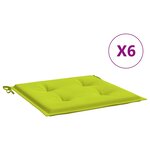vidaXL Coussins de chaise de jardin lot de 6 vert vif 40x40x4 cm