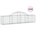 vidaXL Paniers à gabions arqués 30 Pièces 200x30x40/60 cm Fer galvanisé