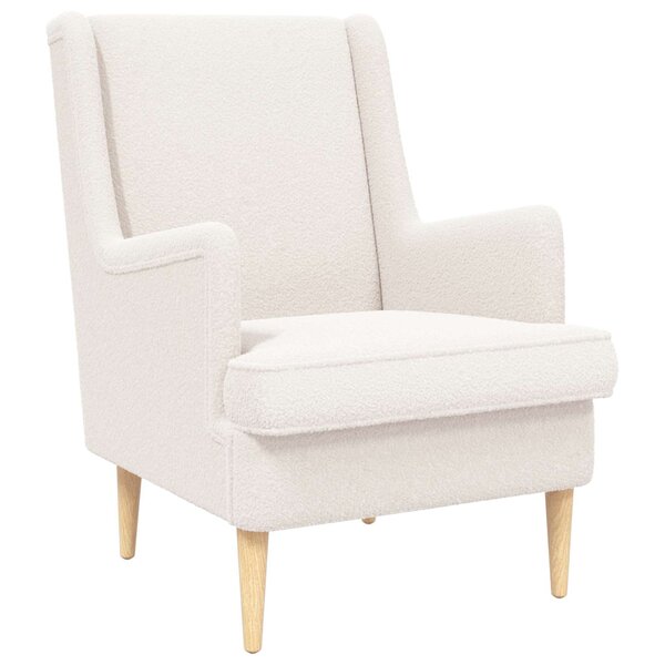vidaXL Fauteuil Crème Bouclé
