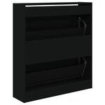 vidaXL Armoire à chaussures noir 80x21x87 5 cm bois d'ingénierie