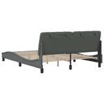 vidaXL Cadre de lit sans matelas gris foncé 160x200 cm tissu
