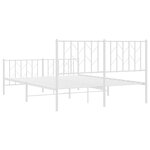 vidaXL Cadre de lit métal sans matelas et pied de lit blanc 140x200 cm