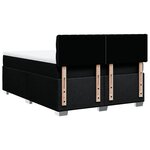 vidaXL Sommier à lattes de lit avec matelas Noir 160x200 cm Tissu