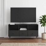 vidaXL Meuble TV avec tiroir Noir 102 x 34 5 x 50 cm Bois d'ingénierie