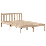 vidaXL Lit bibliothèque sans matelas 135x190 cm bois de pin massif