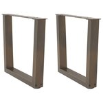vidaXL Pieds de table basse en forme de V  2 pièces  acier naturel  50 x (42-43 3) cm