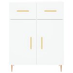 vidaXL Buffet haut Blanc 69 5x34x180 cm Bois d'ingénierie