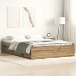 vidaXL Cadre de lit sans matelas chêne artisanal 120x190 cm