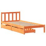 vidaXL Cadre de lit sans matelas cire marron 75x190 cm bois pin massif