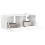 vidaXL Meuble TV mural Montage mural Blanc Brillant 60 x 31 x 29.5 cm