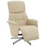 vidaXL Fauteuil inclinable avec repose-pied crème tissu