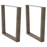 vidaXL Pieds de table à manger en forme de V  2 pièces  acier naturel  90 x (72-73 3) cm