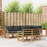 vidaXL Ensemble de canapés d'extérieur 7 pc Blanc et anthracite