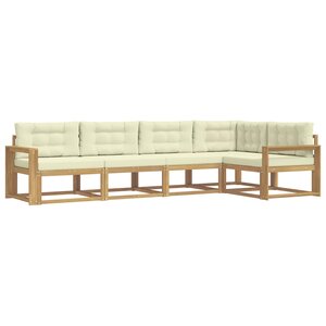 vidaXL Ensemble de canapés d'extérieur 4 pc Blanc et crème Polyester