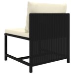 vidaXL Salon de jardin 9 Pièces avec coussins Résine tressée Noir