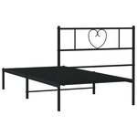 vidaXL Cadre de lit métal sans matelas avec tête de lit noir 107x203cm
