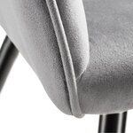 Lot de 2 chaises pieds noir siège de salon cuisine salle à manger design élégant velours gris 08_0000133