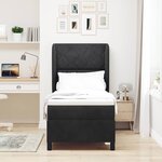 vidaXL Lit à ressorts avec matelas noir 80 x 200 cm en velours