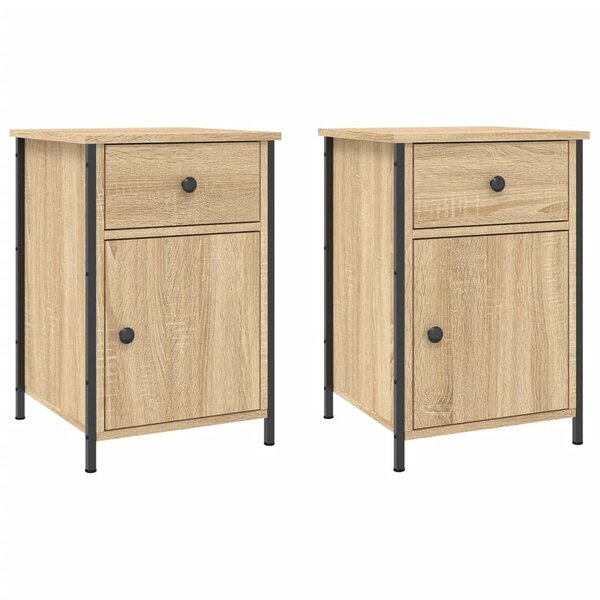 vidaXL Tables de chevet 2Pièces chêne sonoma 40x42x60cm bois d'ingénierie