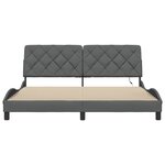 vidaXL Cadre de lit avec LED sans matelas gris foncé 180x200 cm tissu