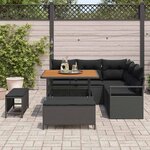 vidaXL Ensemble de canapé de jardin avec coussin 8 Pièces Noir