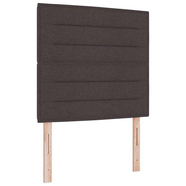 vidaXL Lit à ressort LED avec matelas Marron foncé 120 x 200 cm tissu