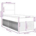 vidaXL Sommier à lattes de lit et matelas Gris foncé 90x190 cm Tissu