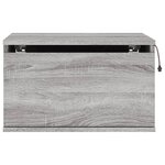 vidaXL Table de chevet murale avec lumières LED sonoma gris