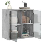 vidaXL Armoire murale avec portes en verre sonoma gris 68x37x68 5 cm