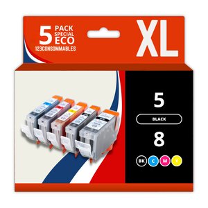Pack compatible PGI-5/CLI-8  5 cartouches