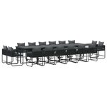 vidaXL Ensemble de salle à manger pour jardin 17 Pièces Noir Acier