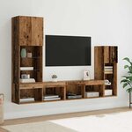 vidaXL Meubles TV muraux 4 Pièces Bois ancien Bois d'ingénierie