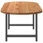 vidaXL Table à manger marron clair bois de chêne massif ovale