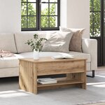 vidaXL Table basse chêne artisanal 80 x 50.5 x 41.5 cm
