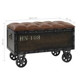vidaXL Banc de rangement Bois massif et similicuir 80 5x41x50 cm