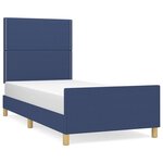 vidaXL Cadre de lit avec tête de lit Bleu 90x200 cm Tissu