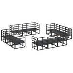 vidaXL Ensemble de canapé de jardin avec coussin 12 Pièces Noir Aluminium