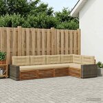vidaXL Ensemble de canapés d'extérieur 5 pc Naturel et Beige Polyester