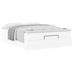 VidaXL Cadre de lit ottoman avec matelas blanc 140x200 cm similicuir