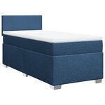 vidaXL Sommier à lattes de lit avec matelas Bleu 100x200 cm Tissu