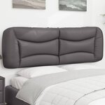 vidaXL Coussin de tête de lit gris 160 cm similicuir