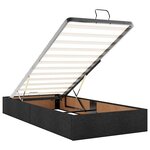 vidaXL Cadre de lit ottoman sans matelas noir 100x200 cm tissu