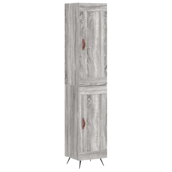 vidaXL Buffet haut Sonoma gris 34 5x34x180 cm Bois d'ingénierie