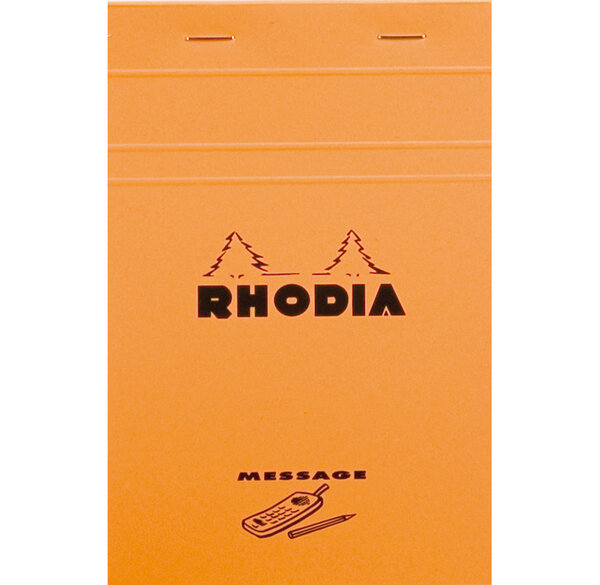 Bloc ORANGE Message 11x17cm 80 feuilles agrafées 80g RHODIA