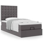 VidaXL Lit ottoman avec matelas gris 90x190 cm similicuir
