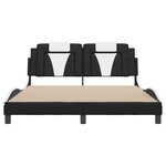 vidaXL Cadre de lit Viana sans matelas noir et blanc 160x200 cm similicuir